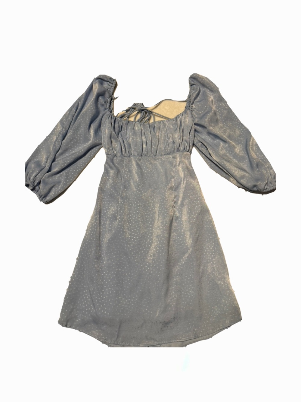 HYFVE Dusty Blue Sparkle Puff Sleeve Dress